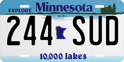MN license plate 244SUD