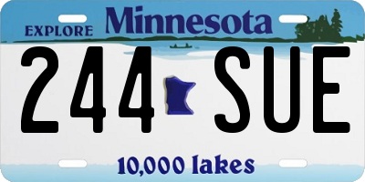 MN license plate 244SUE