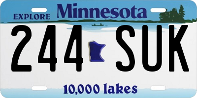 MN license plate 244SUK