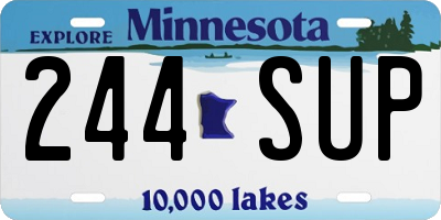 MN license plate 244SUP
