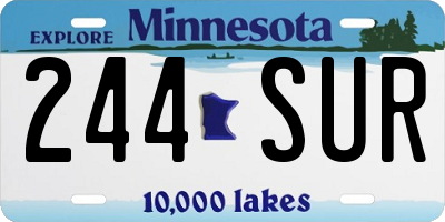 MN license plate 244SUR