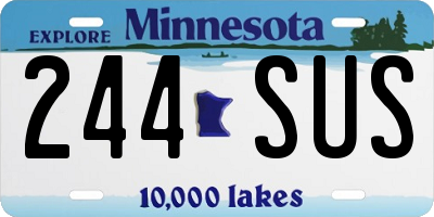 MN license plate 244SUS