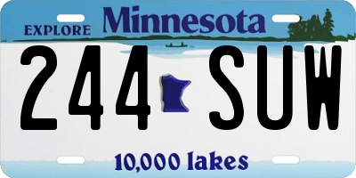MN license plate 244SUW