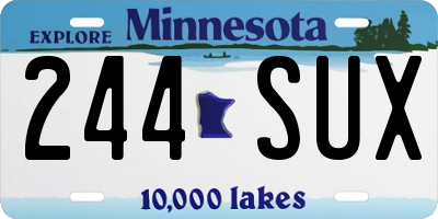 MN license plate 244SUX