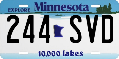 MN license plate 244SVD