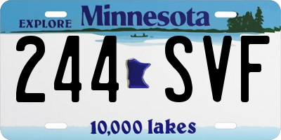 MN license plate 244SVF