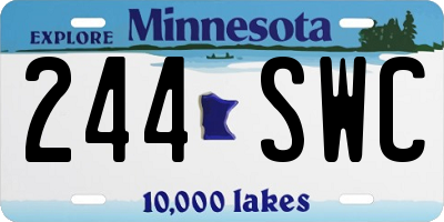 MN license plate 244SWC