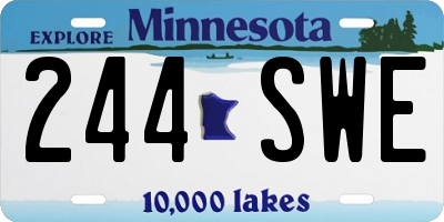 MN license plate 244SWE