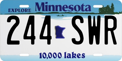 MN license plate 244SWR