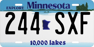 MN license plate 244SXF
