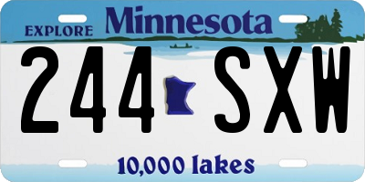 MN license plate 244SXW