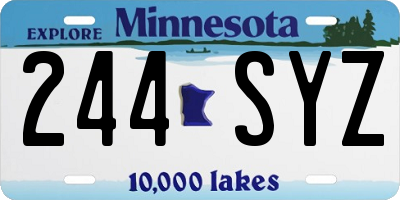 MN license plate 244SYZ