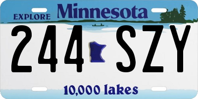 MN license plate 244SZY