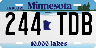 MN license plate 244TDB