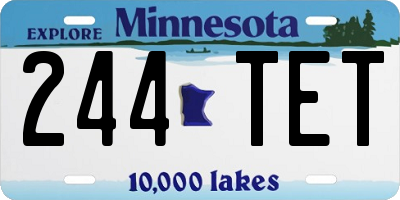 MN license plate 244TET