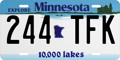MN license plate 244TFK