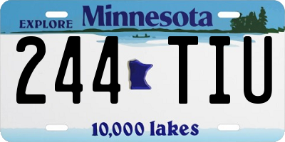 MN license plate 244TIU