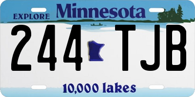 MN license plate 244TJB