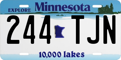 MN license plate 244TJN