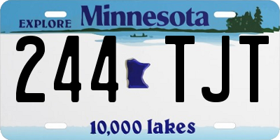 MN license plate 244TJT