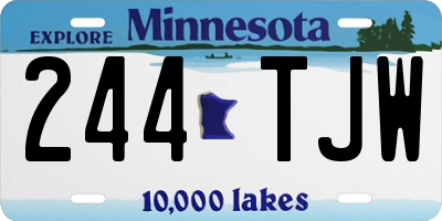 MN license plate 244TJW