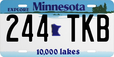 MN license plate 244TKB