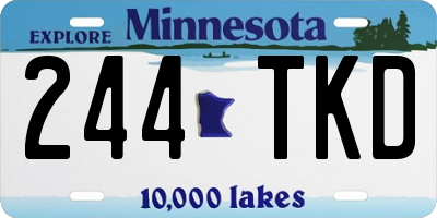 MN license plate 244TKD