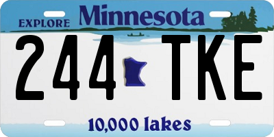 MN license plate 244TKE