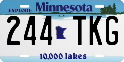 MN license plate 244TKG