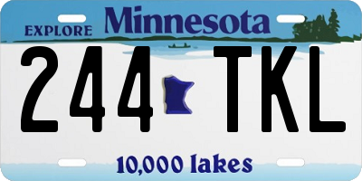 MN license plate 244TKL