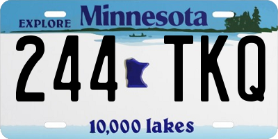 MN license plate 244TKQ