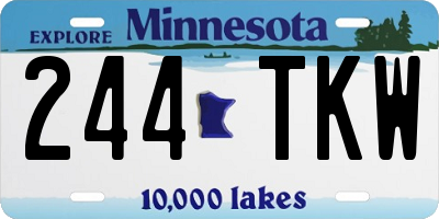 MN license plate 244TKW