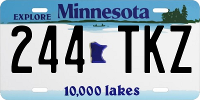 MN license plate 244TKZ
