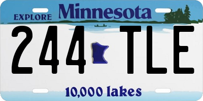 MN license plate 244TLE