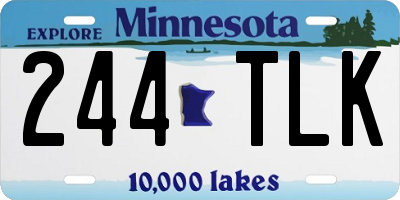 MN license plate 244TLK