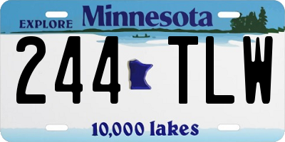 MN license plate 244TLW