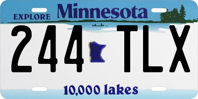 MN license plate 244TLX