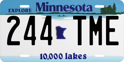 MN license plate 244TME