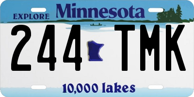 MN license plate 244TMK