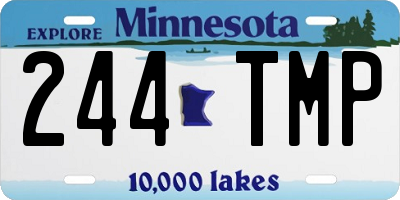 MN license plate 244TMP