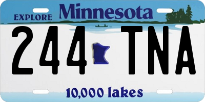 MN license plate 244TNA