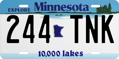 MN license plate 244TNK