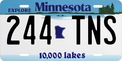 MN license plate 244TNS