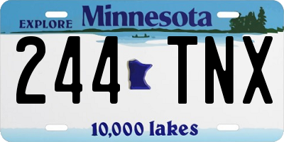 MN license plate 244TNX
