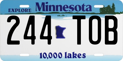 MN license plate 244TOB