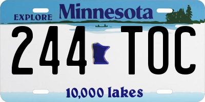 MN license plate 244TOC