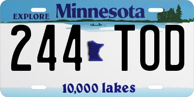 MN license plate 244TOD