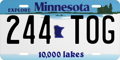 MN license plate 244TOG