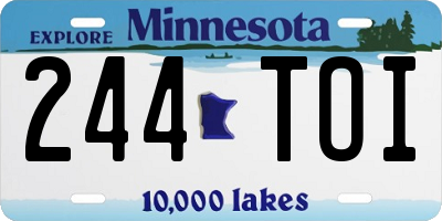 MN license plate 244TOI