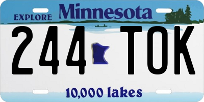 MN license plate 244TOK